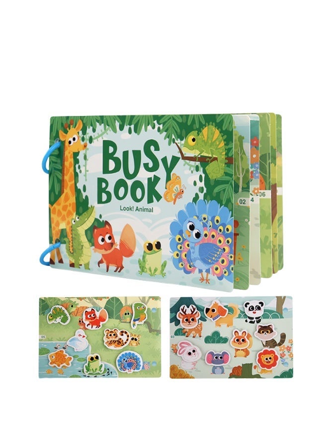 MTL Montessori Busy Book for Babies – Early Learning Quiet Book Educational Matching Toy for Kids (Forest Animal) - Image 1